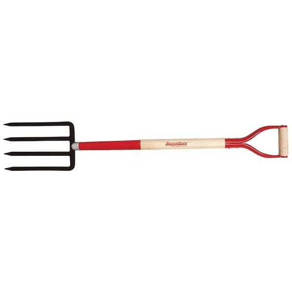 Razor-Back /SALD Spading Fork, 7 in W Tine, 11 in L Tines, Diamond Shaped Tine, 4-Tine, Steel Tine, 30 in L Handle 72103 - main