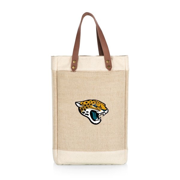 Picnic Time Family Of Brands NFL Jacksonville Jaguars - Pinot Jute 2 Bottle Insulated Wine Bag 539-02-187-154-2 - main