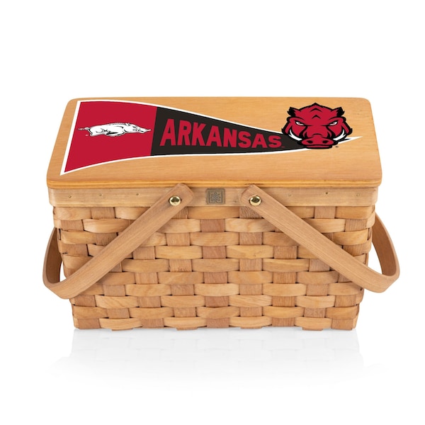 Picnic Time Family Of Brands NCAA Arkansas Razorbacks Poppy Personal Picnic Basket 124-00-299-034-0 - main