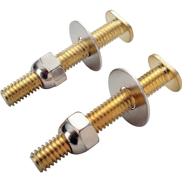 Prosource Bolt Set, Steel, Brass, For Use to Attach Toilet to Flange PMB-480 - main