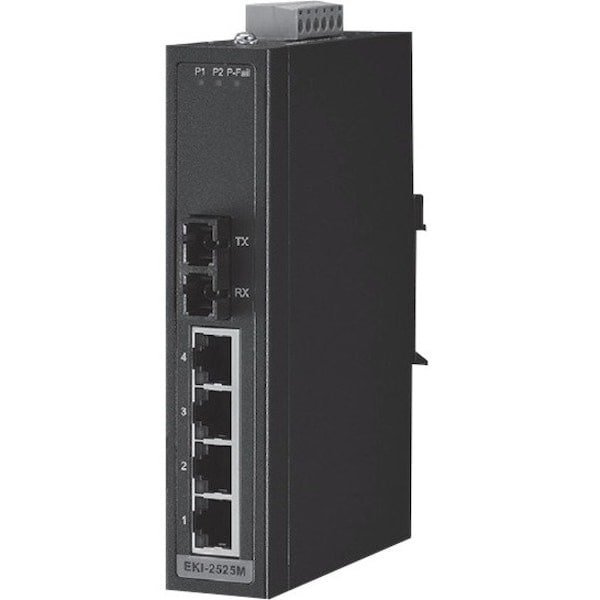 Advantech 4PORT 10/100M +1 M.M FIBER SWITCH -10 60C DIN 12-48VDC INPUT EKI-2525M-BE - main