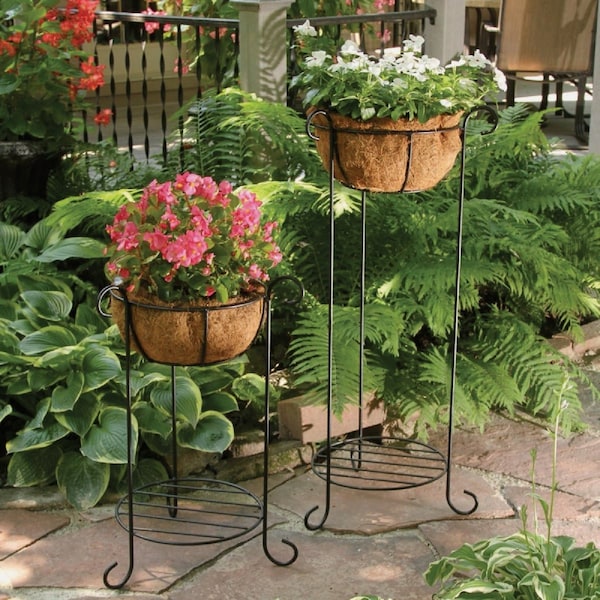 American Gardenworks 36'' H. Black Powder Coated Steel Plant Stand GPST - main