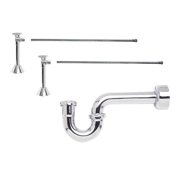 Mountain Plumbing Lavatory Kit - Brass Oval Handle 1/4 Turn Valve MT316-NL 1-1/4" in Satin Chrome MT4433-NL/SC - main