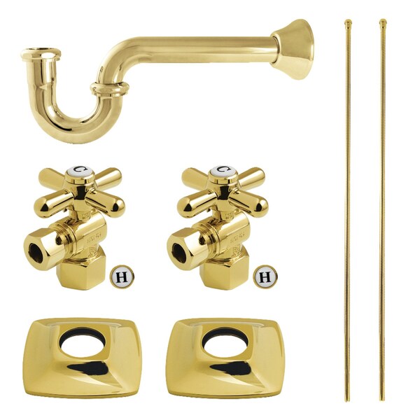 Kingston Brass Plumbing Sink Trim Kit with P-Trap, Polished Brass KPK110P2 - main