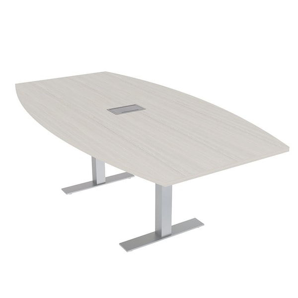 Skutchi Designs 6ft Boat Conference Table With Power | Harmony Series | 6 Person Meeting Room Table HAR-BOT-48X72-T-K458-ESIL - main