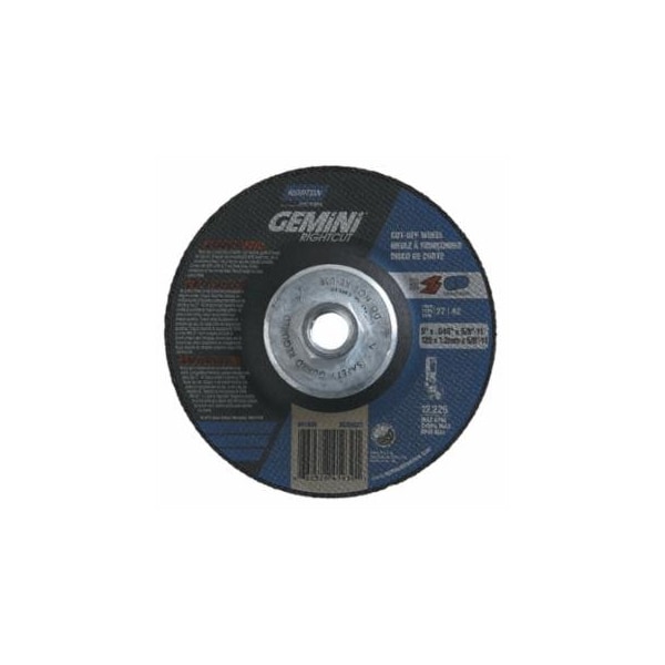 Norton Co Gemini RightCut, Right Angle Cut-Off Wheel, Type 27/42, 5 in dia x 0.045 in Thick x 5/8 in-11 547-66252841939 - main