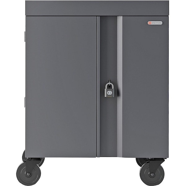 Bretford Charging Cart Ac For Up To 16 Devices W/Back Panel, 1.4 Inch W Slots TVC16PAC-CK - main