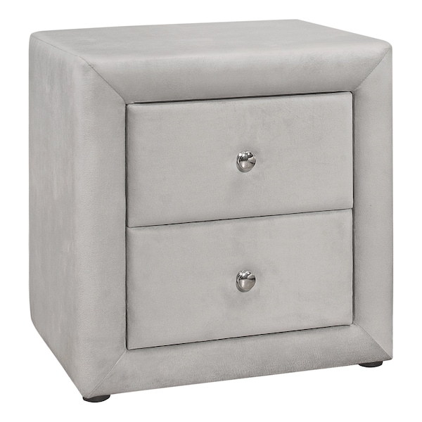 Homeroots 21" Light Gray Wood Two Drawer Nightstand 489769 - main