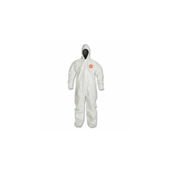 Dupont Tychem 4000 Coverall, Taped Seams, Attached Hood, Elastic Wrists and Ankles, Zipper Front, Storm, 6PK 251-SL127T-M - main