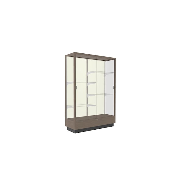 Ghent Heritage Wood Display Case, Driftwood Hardwood, Plaque Fabric Back, 70''H x 48''W x 18''D 891M-PB-D - main