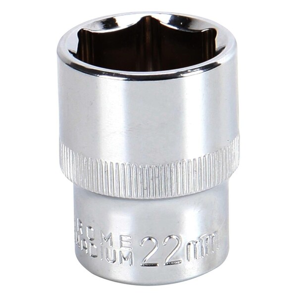 Multicomp Pro Socket, Hex, 22mm, 1/2in. Drive Size, Chrome Vanadium, DIN3120 MP12-CRV22 - main