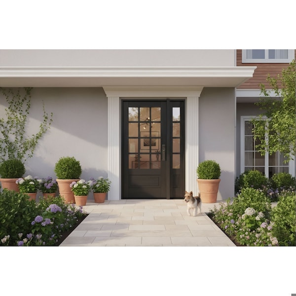Doornmore G7512, 51.5" x 82" ( 36" Door + 12" Side) Left Hand, Mahogany SDL 12 Lite 3/4 Lite Exterior Door G7512-SW-3680-G7504-SL_1-1_LI - main