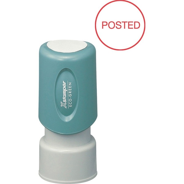 Shachihata Xstamper Pre-Inked Message Stamp, POSTED, 5/8" Diameter, Red 11363 - main