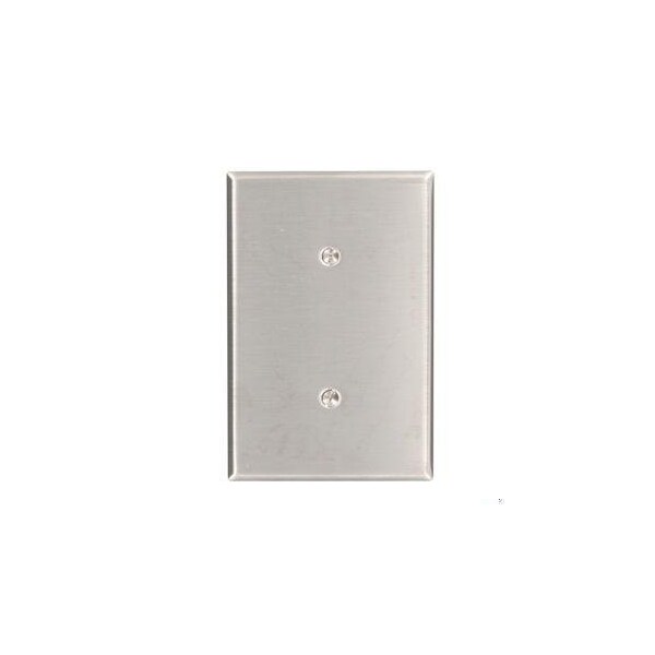 Leviton Blank Wall Plate, Number of Gangs: 1 Stainless Steel, Silver 84119-40 - main