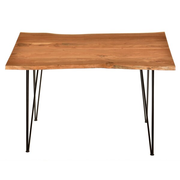Homeroots 48" Brown And Black Solid Wood And Iron Dining Table 517763 - main
