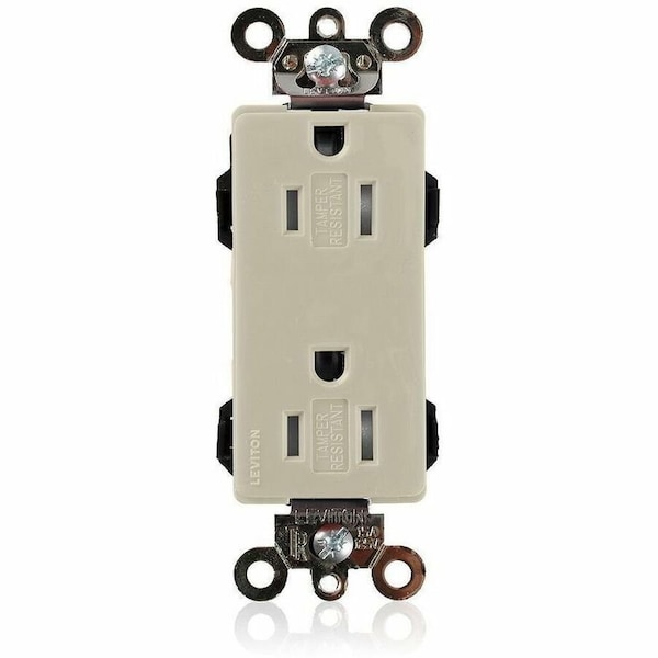 Leviton Straight Blade Receptacle, 5-15R, 15 A, 125V AC, Surface Mount, Self-Grounded MT162-I - main