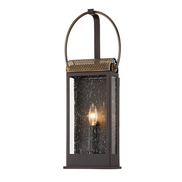 Troy Lighting Holmes 1 Light Wall Sconce 7.75 In. Holmes Bronze/Brass B7421-HZ/BR - main