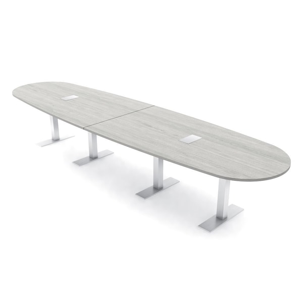 Skutchi Designs 14ft Boval Conference Table With Power | Harmony Series | 14 Person Meeting Room Table HAR-BOVL-48X168-T-K458-ESIL - main
