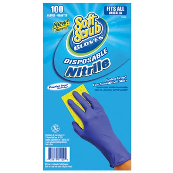 Big Time Products 1110016 Soft Scrub Disposable Nitrile Gloves, 100PK 160287 - main