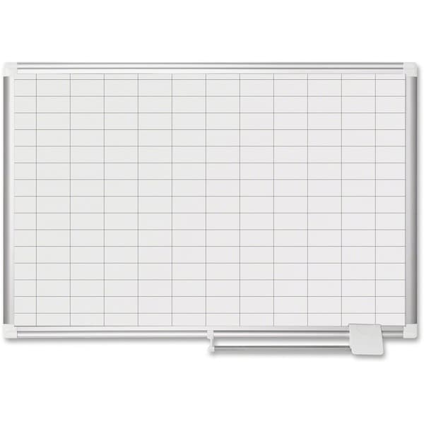 Bi-Silque MasterVisi, Grid Planning Board, 1 X 2 Grid, 36 X 24, White/silver MA0392830 - main