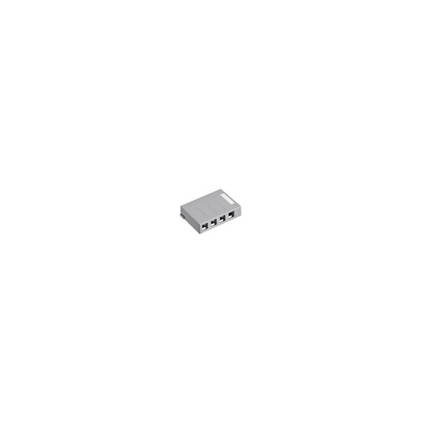 Leviton QuickPort Surface Mount Housing, 4-Port, Grey 41089-4GP - main