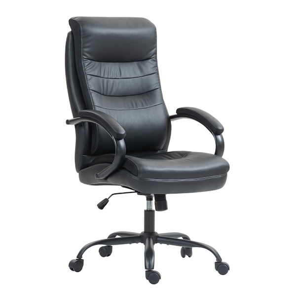 Homeroots Black Adjustable Height Swivel Rolling Executive Office Chair 638358 - main