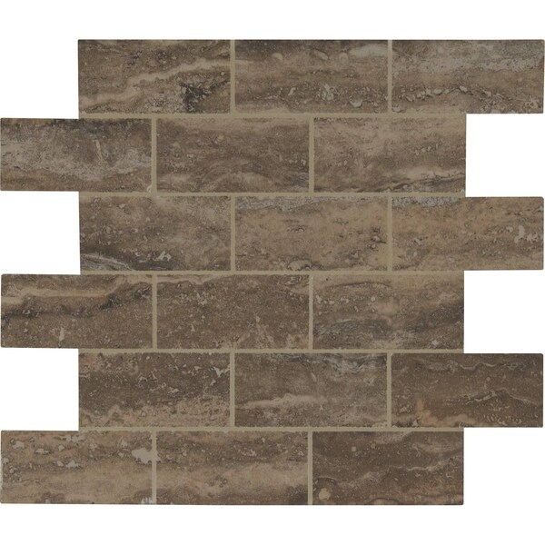 Ackland Linden Roan 12 in. x 12 in. Polished Porcelain Mosaic Floor and Wall Tile, 10PK AKN-P-LIRO2X4SWP-CA - main