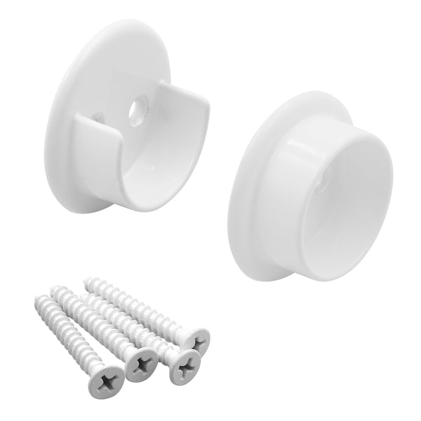 Prime-Line Closet Pole Sockets, Fits 1-3/8 in. Diameter Pole, Metal, White Finish (Single Pack) N 75872 - main