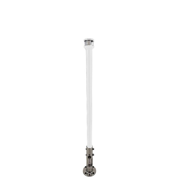 Seaview 12" Manually Folding Light Post w/316 Stainless Steel Base and LTBLED12C5 Navigation Light SVMHB112LEDSSW - main