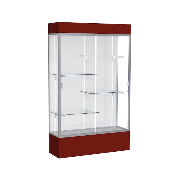 Ghent Lighted Floor Display Case 48x80x16, White 3174WB-SN-MN - main