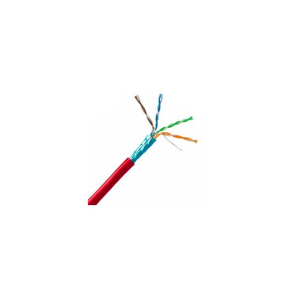 Swe-Tech 3C Plenum Cat6 Bulk Cable, Red, Solid, Shielded, CMP, 23 AWG, Spool, 1000 foot FWT11X8-571NH - main