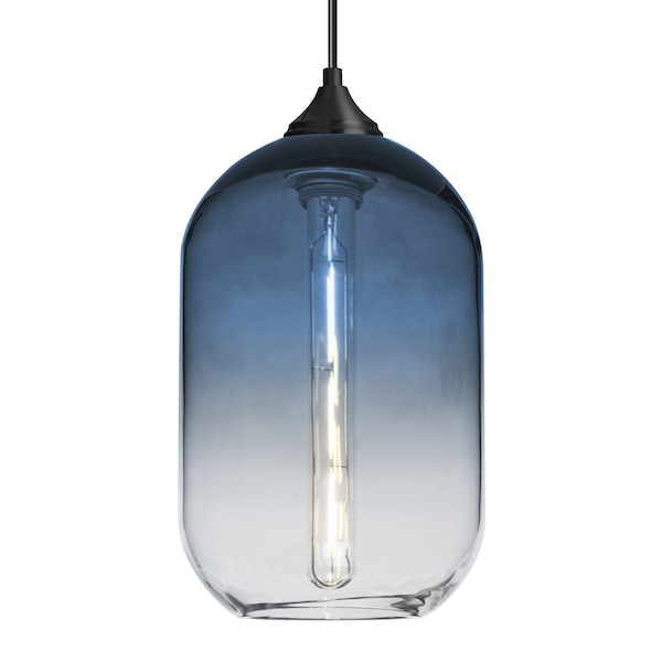 Besa Lighting Besa Omega 12 Pendant, Steel/Clear, Black Finish, 1x 4W MAX E26 Base 1JT-OMEGA12ST-EDIL-BK - main