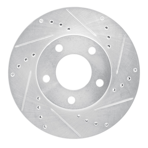 Dynamic Friction Co DFC Brake Rotor - Drilled and Slotted - Silver 631-54177R - main