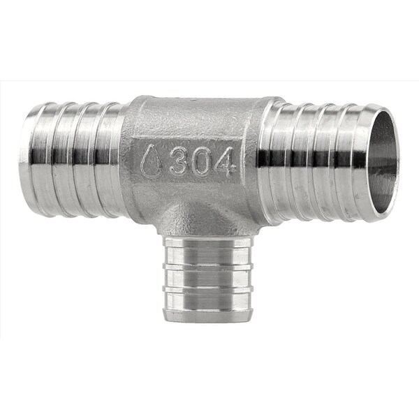 Plumbeeze 1 in. PEX X 1 in. D PEX Stainless Steel Tee PE-PS-T101007 - main