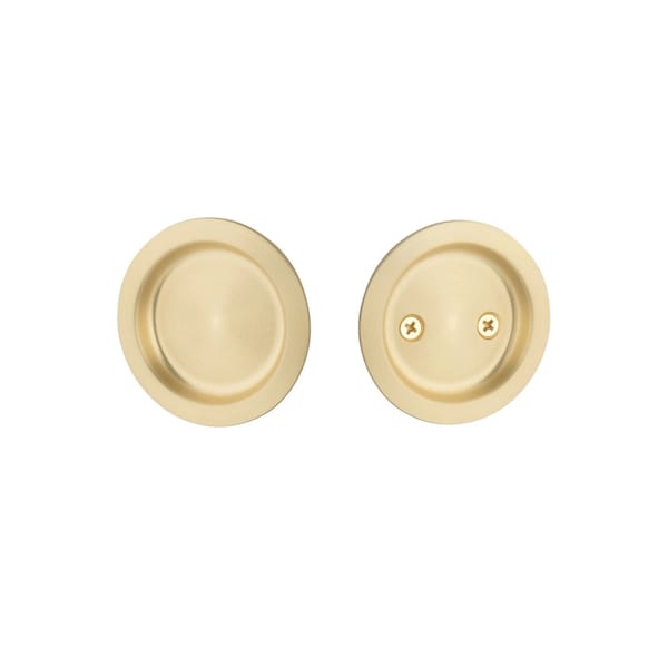 Emtek Pocket Door Locks Passage Satin Brass EETPDRND62SB - main