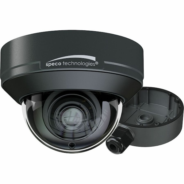 Speco Technologies 8MP Flexible Intensifier AI IP Dome Camera with Junction Box, 2.8-12mm motorized Lens, Dark Gray, NDAA O8FD1M - main