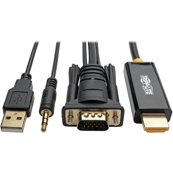 Tripp Lite VGA TO HDMI ADAPTER CONVERTER CABLE W AUDIO & USB POWER 1080P 6FT P116-006-HDMI-A - main