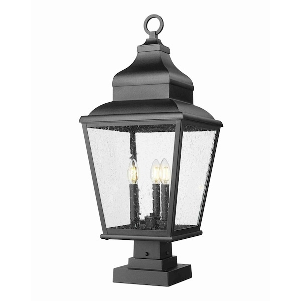 Z-Lite Raphael Sand Black 3 Light Outdoor Pier Mounted Fixture 5029PHBS-SQPM-BK - main