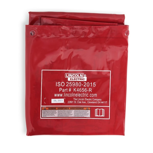 Lincoln Electric Welding Curtain, PVC Vinyl, 8 ft L., 6 ft W., With Grommets, Red K4658-R - main