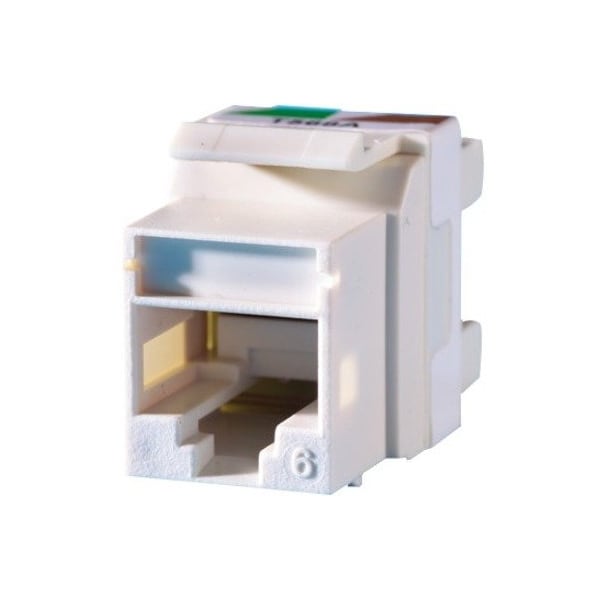 Ortronics TECHCHOICE 1-PORT MOD JACK 110, T568A/B CAT 6 KEYSTONE JACK, WHITE, EA KS6A-88 - main