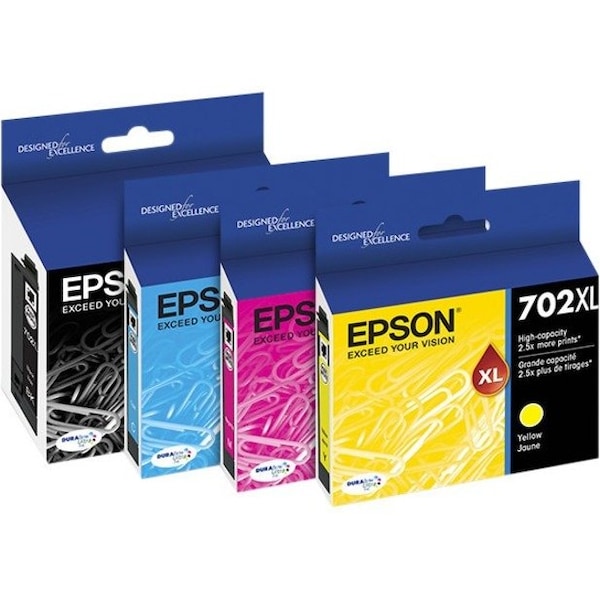 Epson 702 UltraBlk Color HC InkCrtrd T702XL-BCS - main