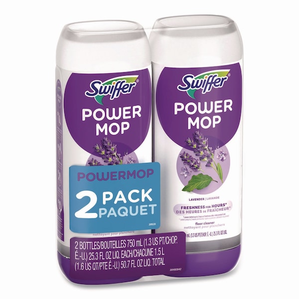 Swiffer PowerMop Refill Cleaning Solution, Lavender Scent, 25.3 oz Refill Bottle, 2PK 08423 - main