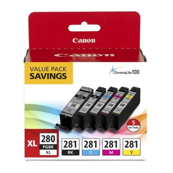 Canon PGI-280XL/CLI-281 High Yield Black/C/M/Y Ink Tanks 5-Pack 2021C007 - main
