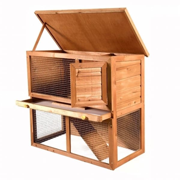 Petpurifiers 35 in. Wooden Chicken Coop Hen House Rabbit Wood Hutch Poultry Cage Waterproof PE2629127 - main
