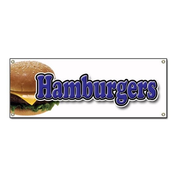 Signmission Hamburgers, 18 Inch x 48 Inch, Banner B-Hamburgers - main