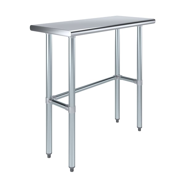 Amgood 16 in. x 36 in. Open Base Stainless Steel Work Table WT-1636-RCB-Z - main