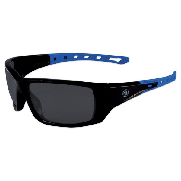 General Electric 04 Series Anti-Fog Impact-Resistant Safety Glasses Smoke Lens Black/Blue Frame 1 pk GE104SAF - main