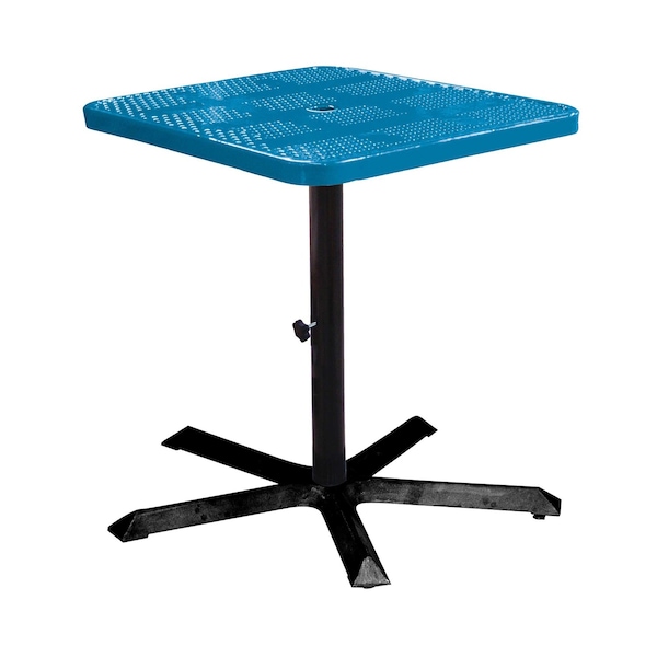 Leisure Craft 36" Square Perforated Pedestal Table, Portable, 40"H, Blue SQ36TAB40-BLUE - main