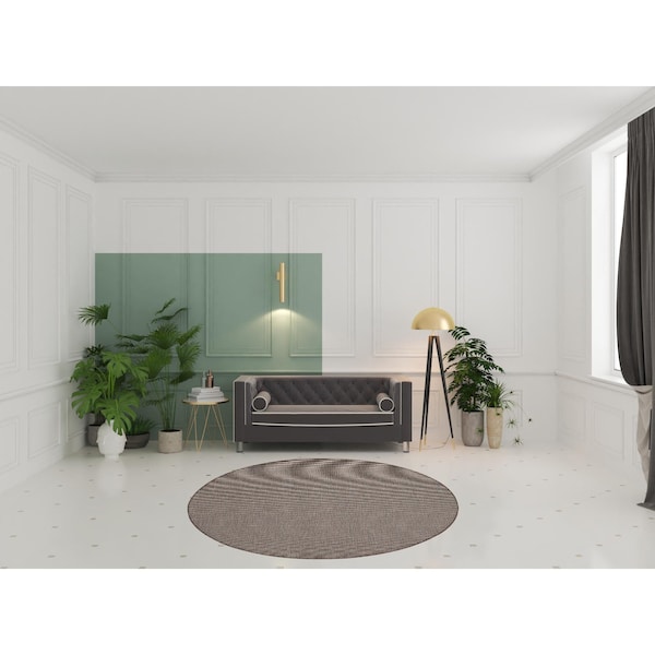 Homeroots 8' Brown Round Power Loom Area Rug 522491 - main