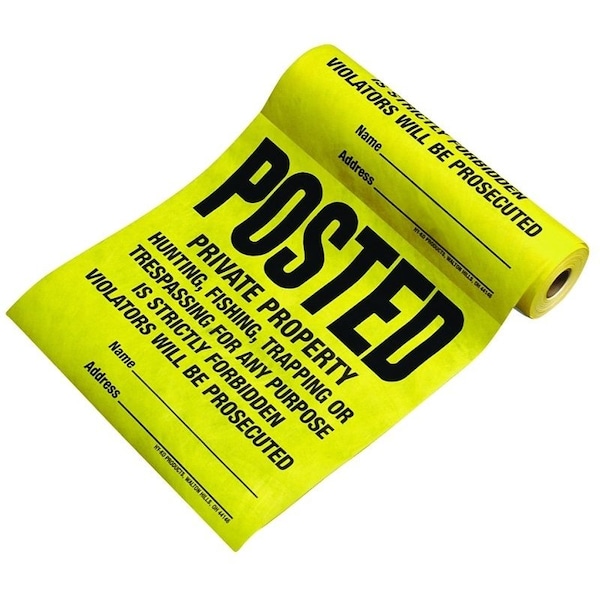 Hy-Ko Roll Lawn Sign, Square, Black Legend, Yellow Background, Tyvek, 11 in W x 11 in H Dimensions, 100PK TSR-100 - main